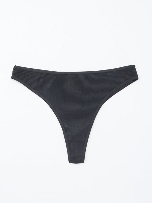 Set di 5 tanga a costine - Kiabi