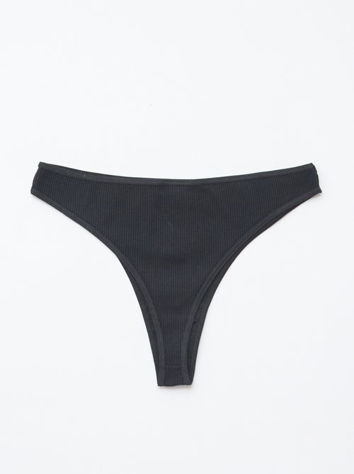 Set di 5 tanga a costine - Kiabi