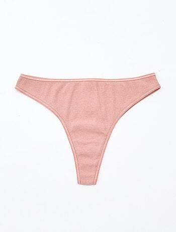 Set di 5 tanga a costine