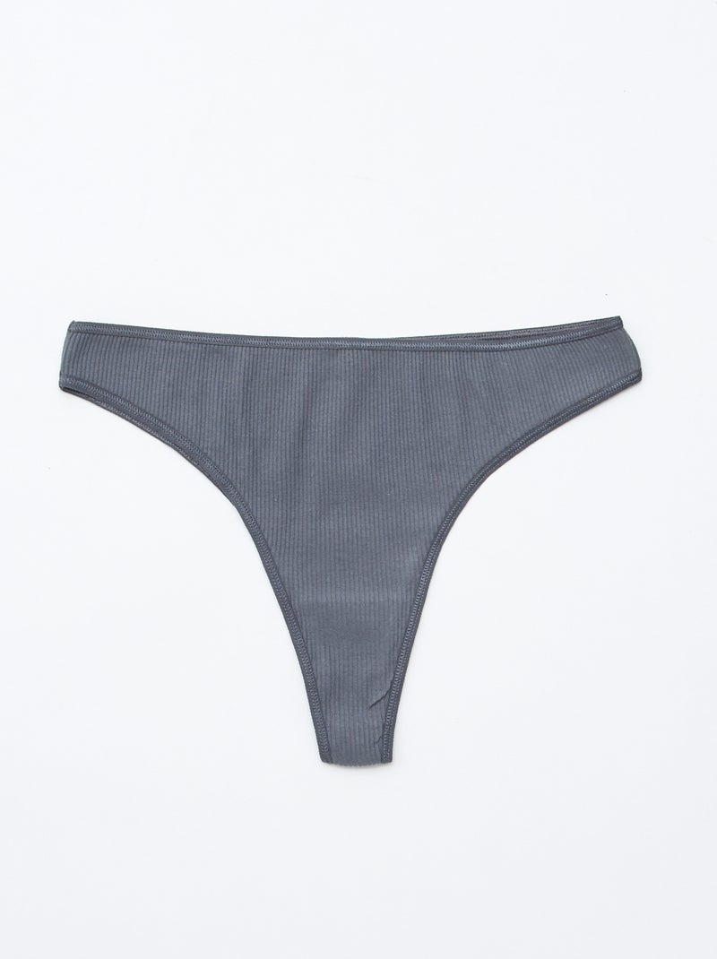 Set di 5 tanga a costine Rosa - Kiabi