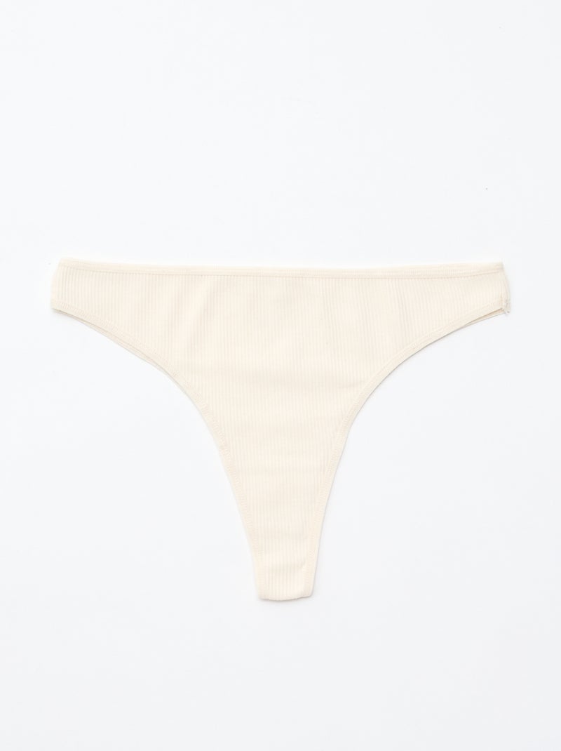 Set di 5 tanga a costine Viola - Kiabi