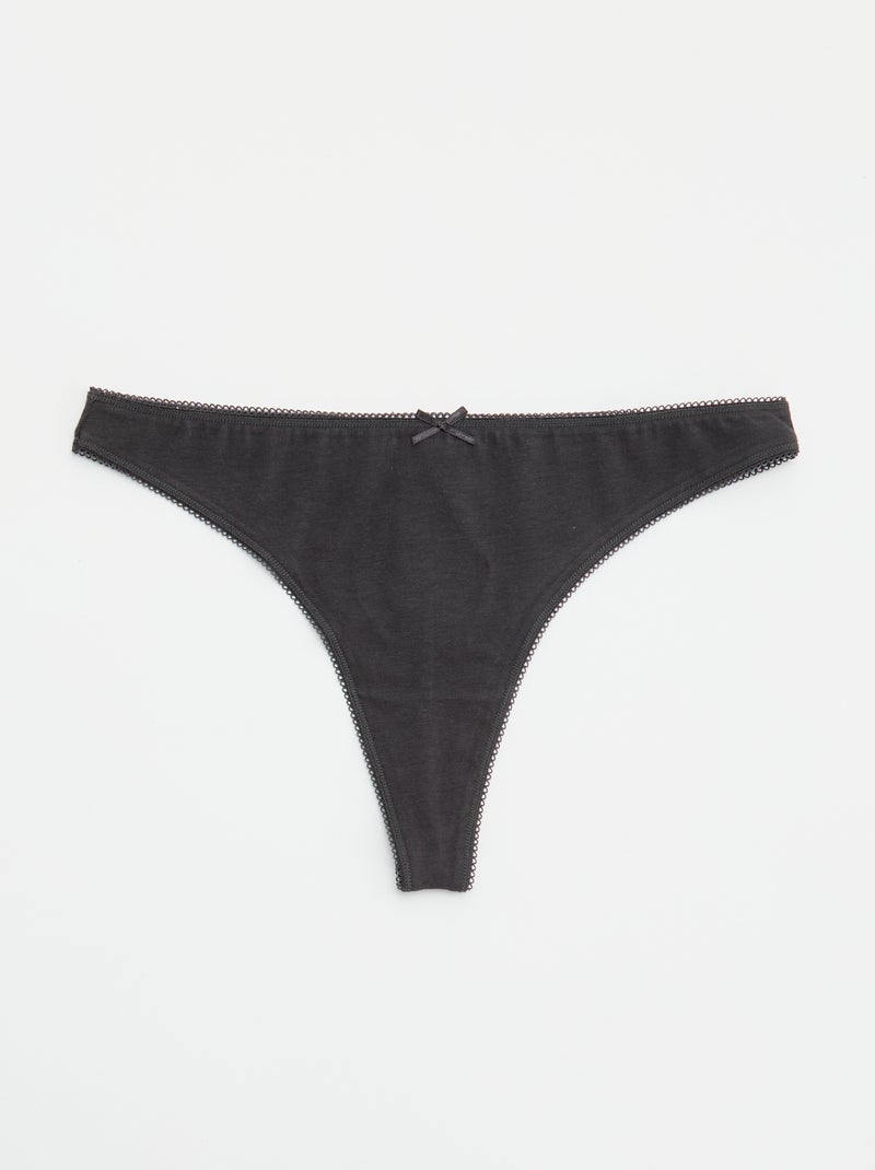 Set di 5 tanga in cotone Beige - Kiabi
