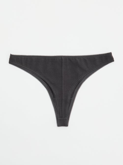 Set di 5 tanga in cotone - Kiabi