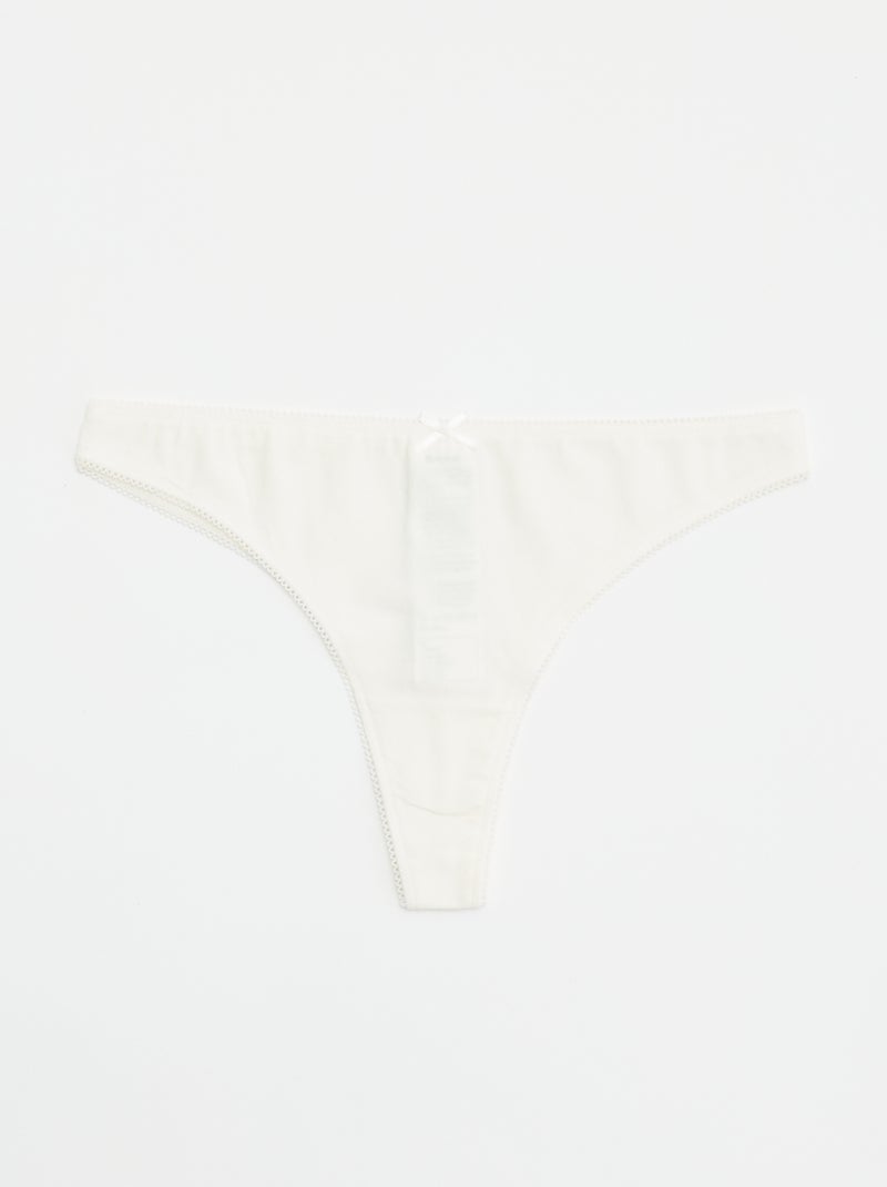 Set di 5 tanga in cotone Beige - Kiabi