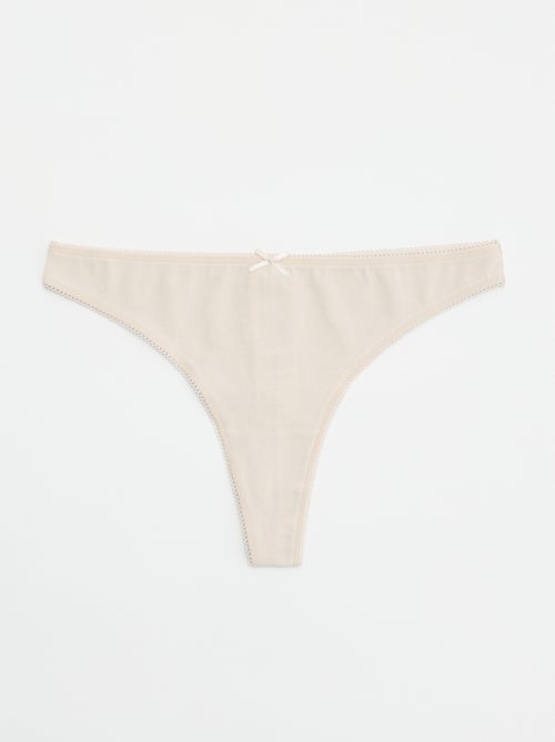 Set di 5 tanga in cotone - Kiabi