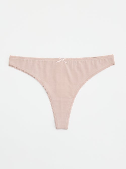 Set di 5 tanga in cotone - Kiabi