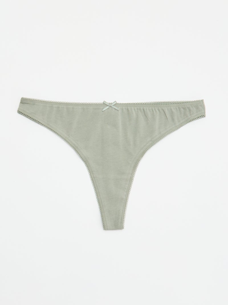 Set di 5 tanga in cotone Blu - Kiabi