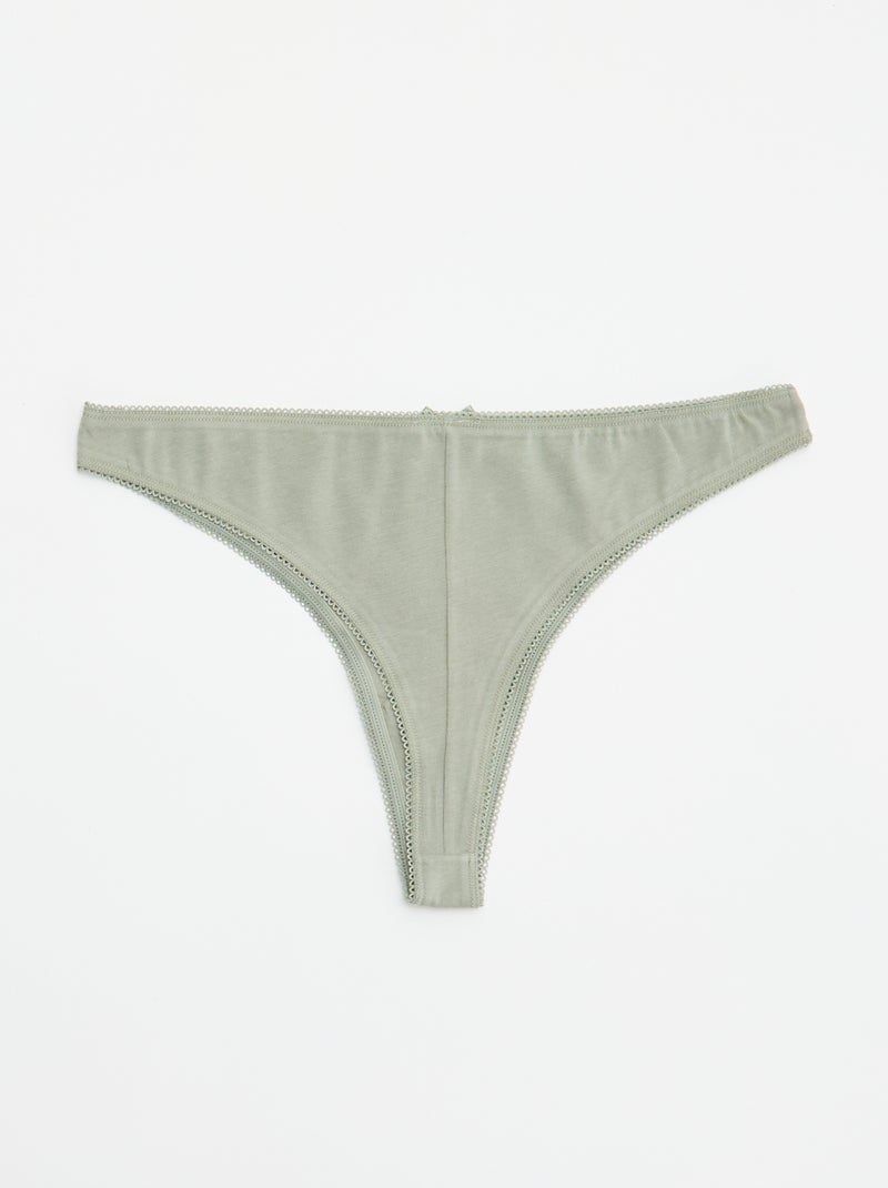 Set di 5 tanga in cotone Blu - Kiabi