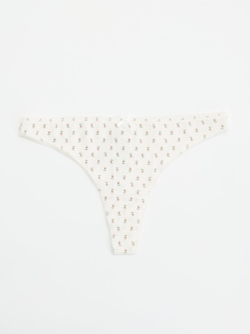Set di 5 tanga in cotone Blu - Kiabi