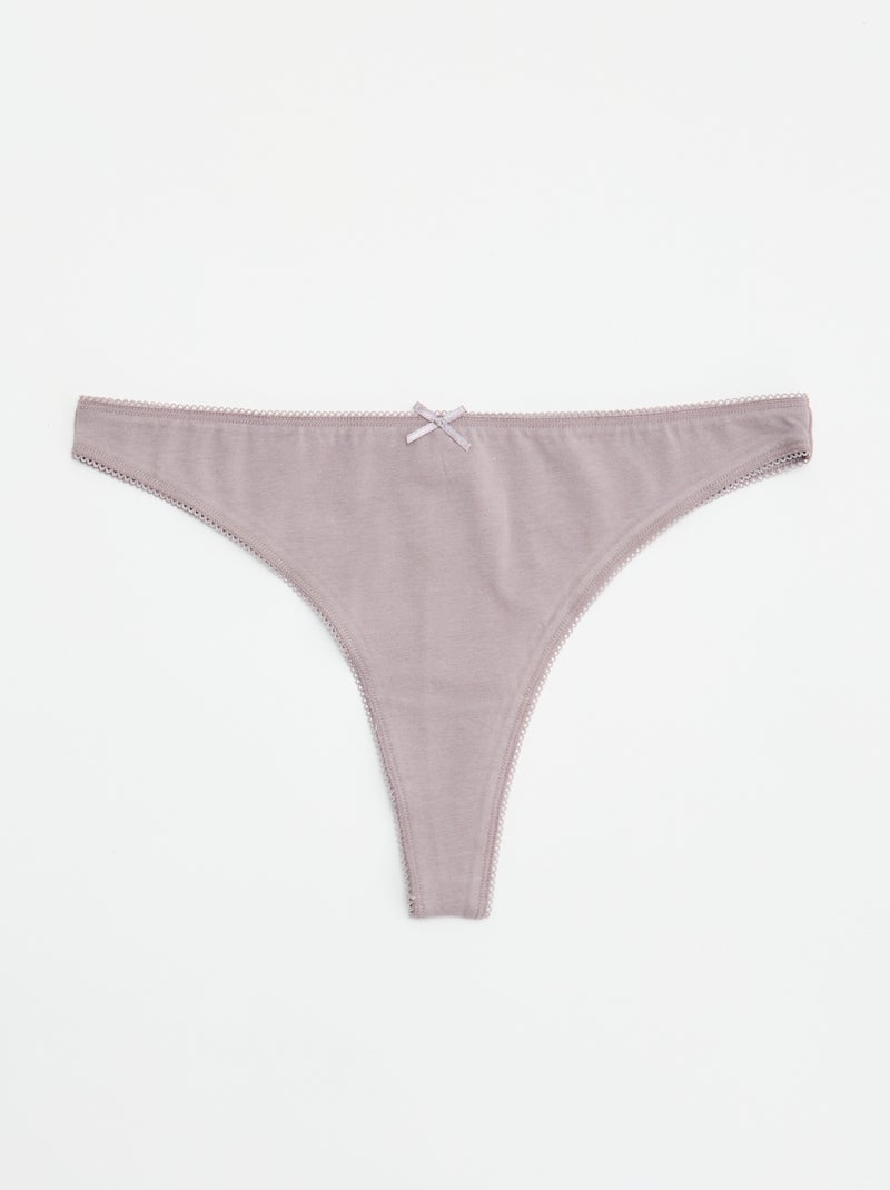 Set di 5 tanga in cotone Blu - Kiabi