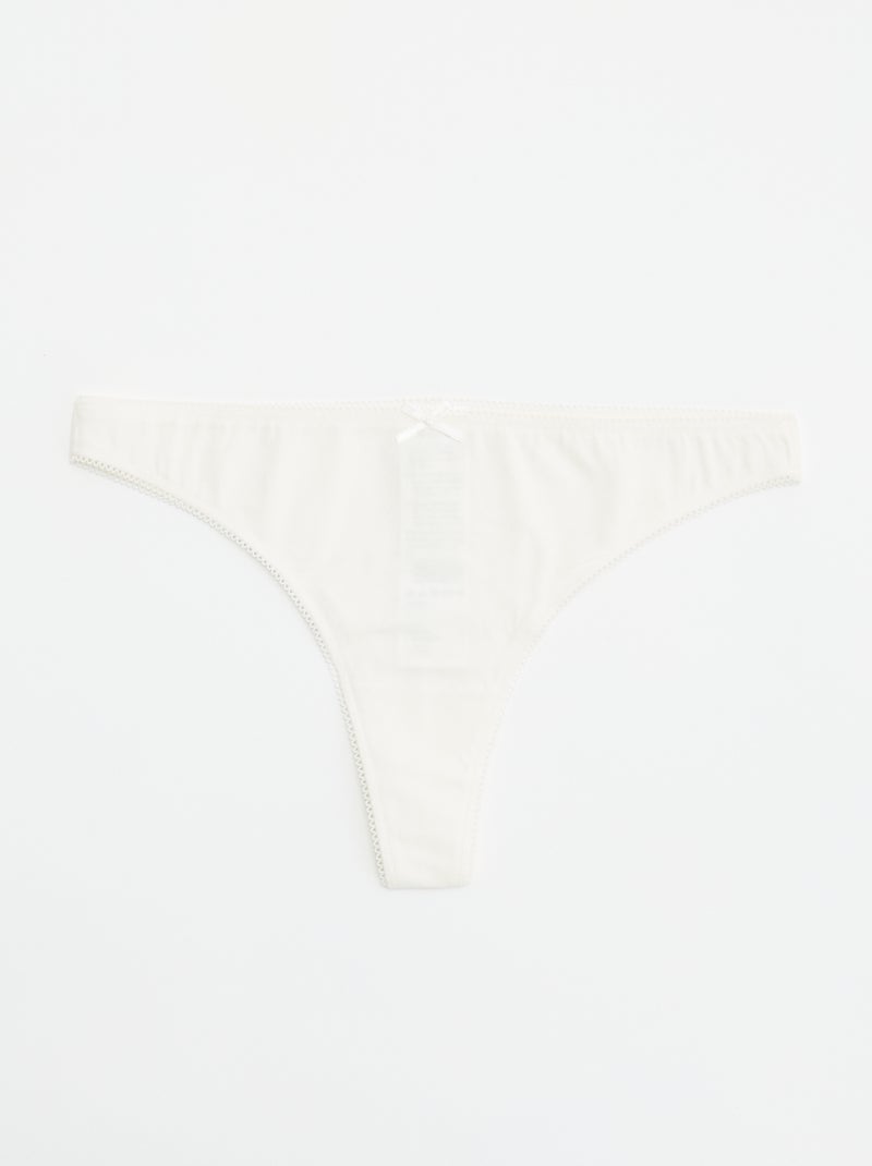 Set di 5 tanga in cotone Blu - Kiabi