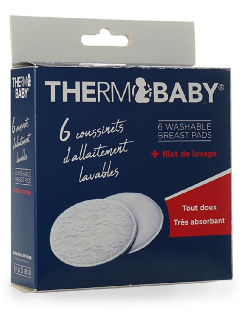 Set di 6 assorbenti per l’allattamento lavabili Thermobaby in cotone Bianco - Kiabi