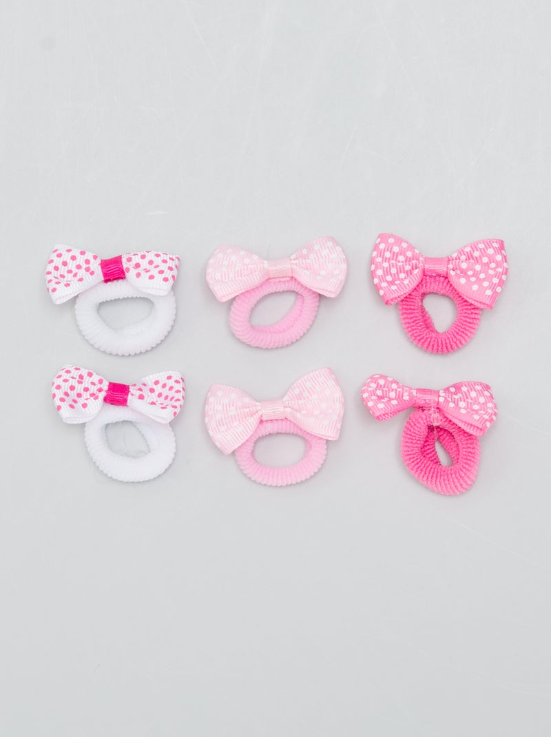 Set di 6 mini elastici con fiocco BIANCO - Kiabi