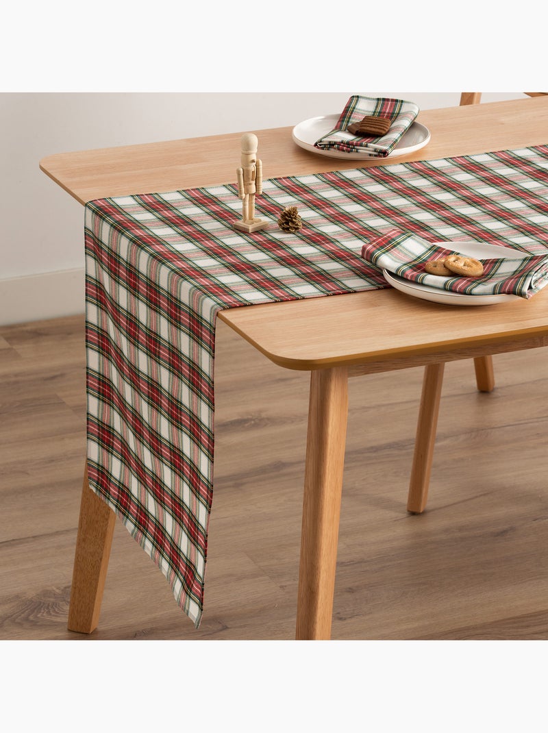 Set di 6 tovaglioli natalizi in cotone, filo dorato in rilievo, motivo tartan - gamusi Bianco - Kiabi