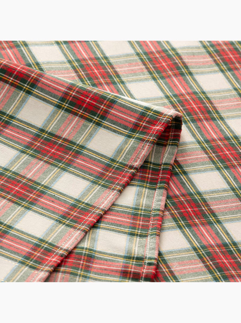Set di 6 tovaglioli natalizi in cotone, filo dorato in rilievo, motivo tartan - gamusi Bianco - Kiabi
