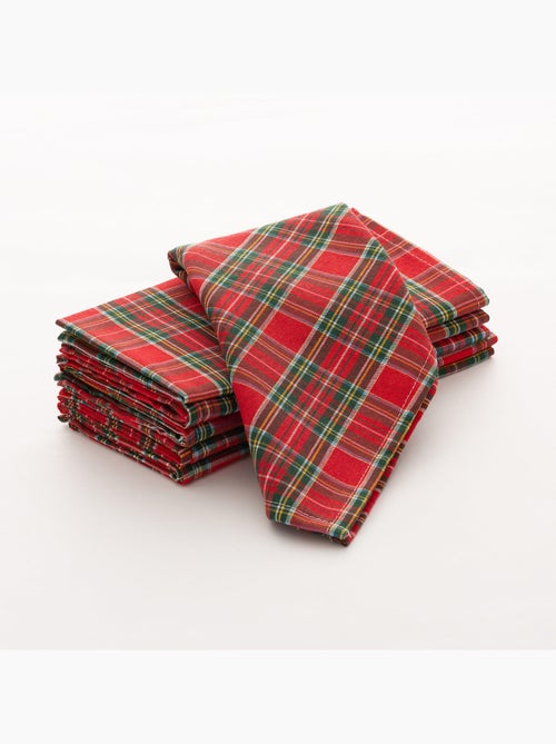 Set di 6 tovaglioli natalizi in cotone, filo dorato in rilievo, motivo tartan - gamusi - Kiabi Set di 6 tovaglioli natalizi in cotone, filo dorato in rilievo, motivo tartan - gamusi - Kiabi