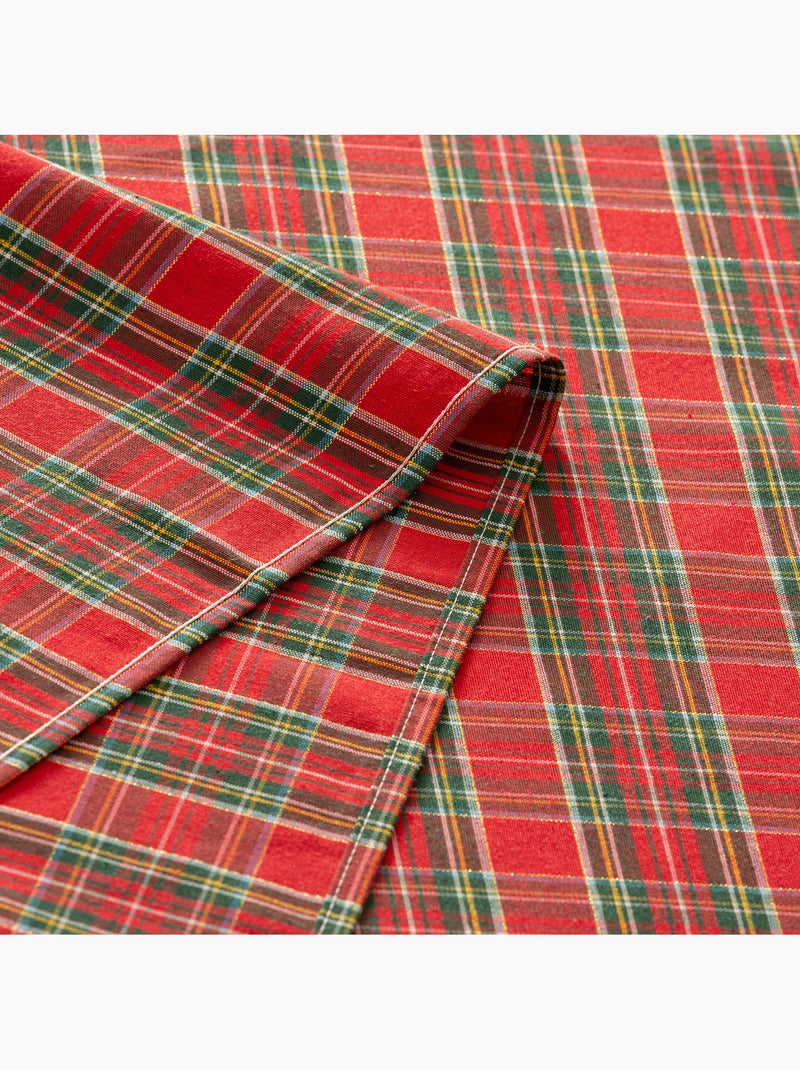 Set di 6 tovaglioli natalizi in cotone, filo dorato in rilievo, motivo tartan - gamusi Rosso - Kiabi