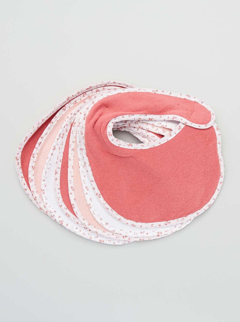 Set di 7 bavaglini in spugna con strappi ROSA - Kiabi