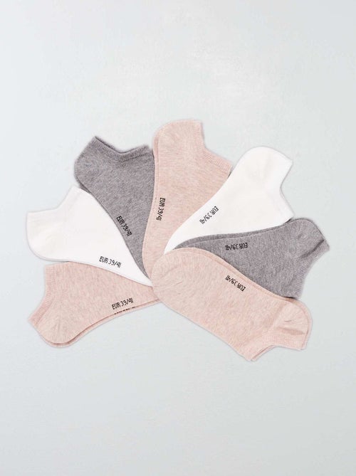 Set di 7 paia di calzini invisibili in cotone da donna - Kiabi Set di 7 paia di calzini invisibili in cotone da donna - Kiabi