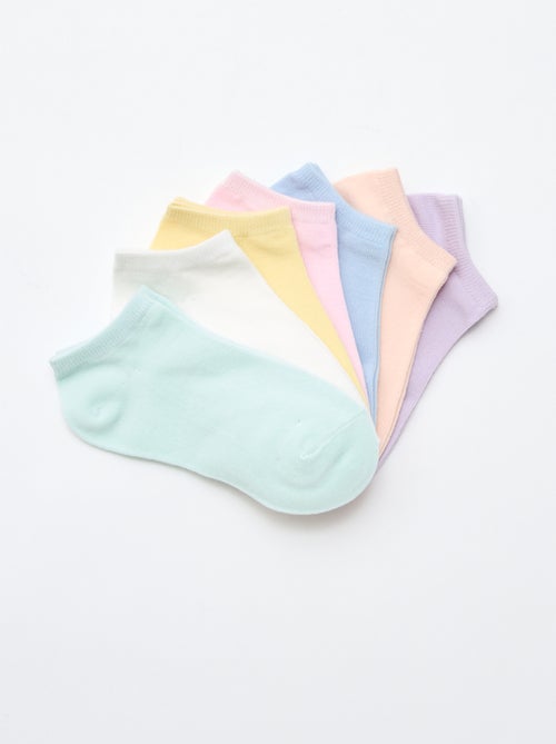 Set di 7 paia di calzini invisibili in cotone da donna - Kiabi Set di 7 paia di calzini invisibili in cotone da donna - Kiabi