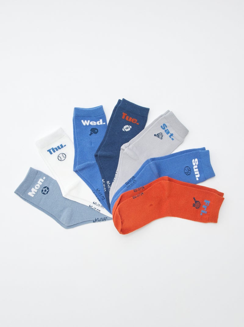Set di 7 paia di calzini stampati Blu - Kiabi