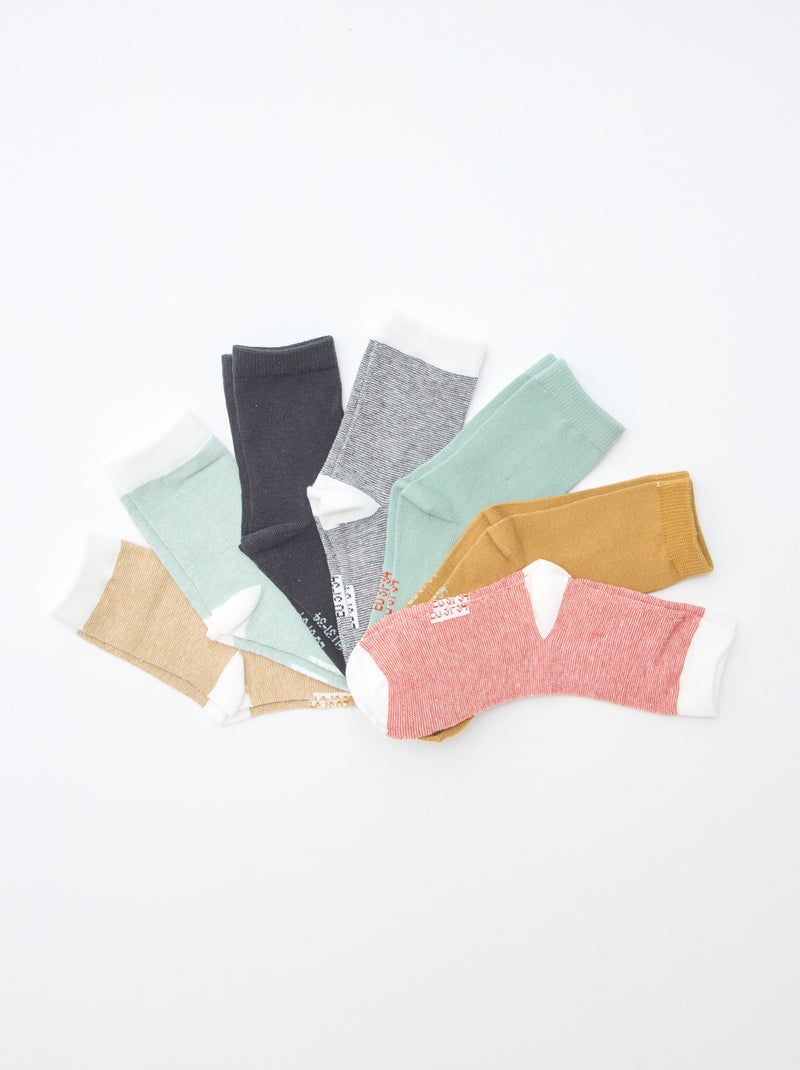 Set di 7 paia di calzini stampati Marrone - Kiabi