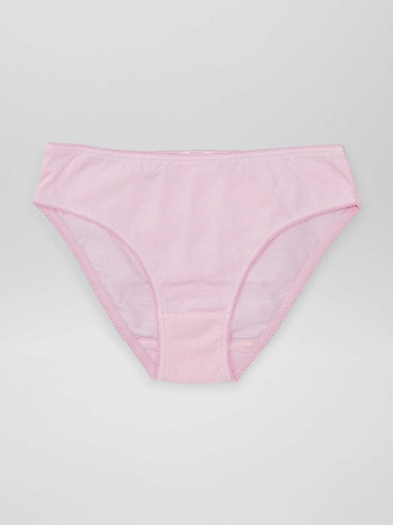 Set di 7 slip a tinta unita ROSA - Kiabi