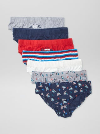 Set di 7 slip con stampe