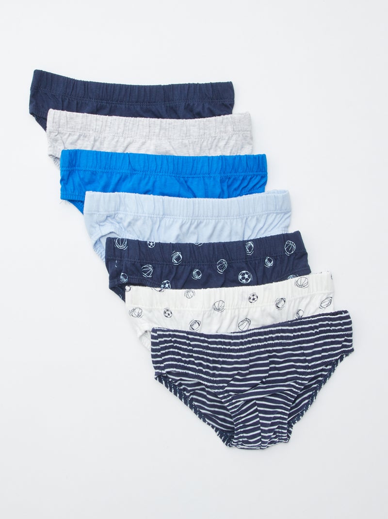 Set di 7 slip con stampe Blu - Kiabi