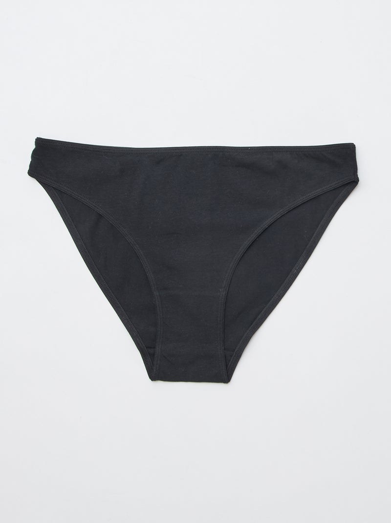 Set di 7 slip in cotone Nero - Kiabi