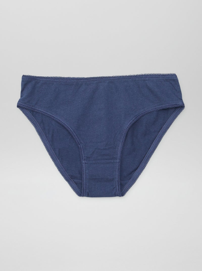 Set di 7 slip tinta unita BLU - Kiabi