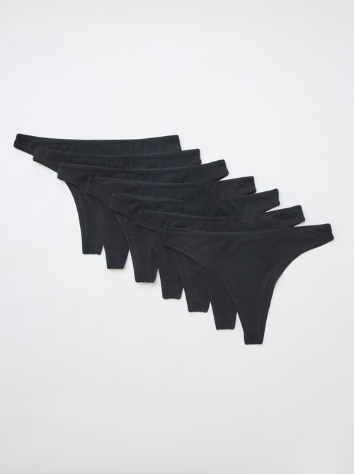 Set di 7 tanga neri - Kiabi
