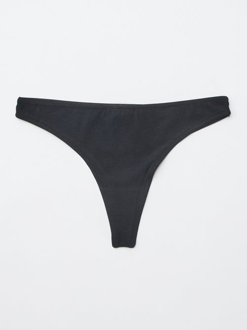 Set di 7 tanga neri - Kiabi