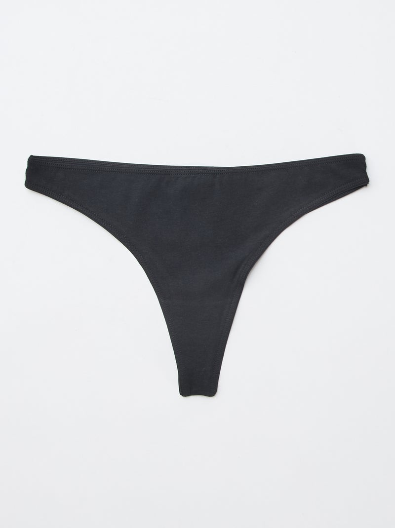 Set di 7 tanga neri Nero - Kiabi