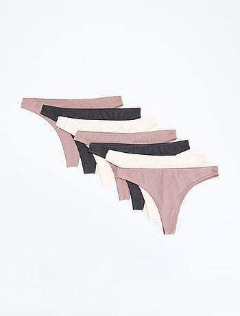 Set di 7 tanga neri