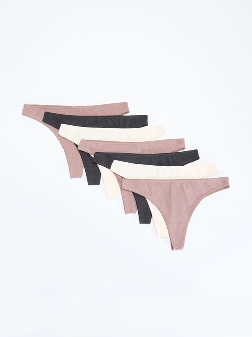 Set di 7 tanga neri - Kiabi