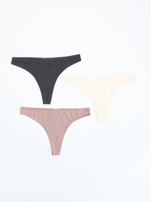 Set di 7 tanga neri - Kiabi