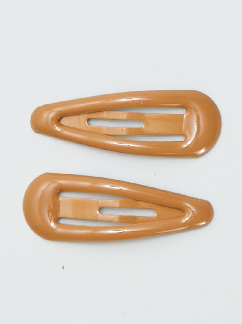 Set di 8 mini mollettine clic-clac MARRONE - Kiabi