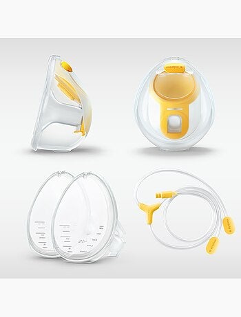 Set di accessori a mani libere Medela - 2 serbatoi, 2 membrane, 1 tubo e 2 paracapezzoli -