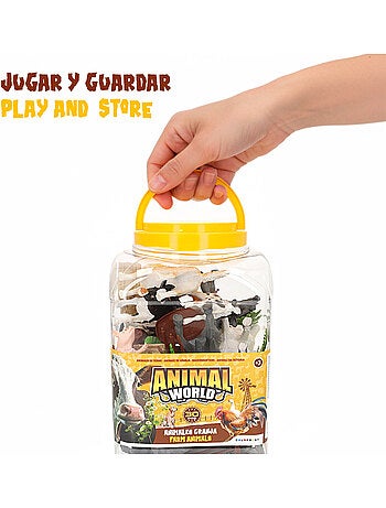Set di animali da fattoria con tappetino da gioco e accessori, 30 pezzi. Animal world
