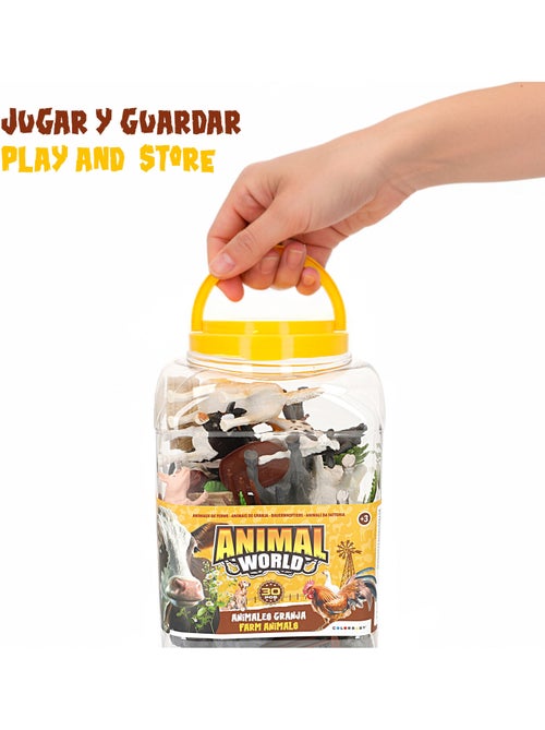 Set di animali da fattoria con tappetino da gioco e accessori, 30 pezzi. Animal world - Kiabi