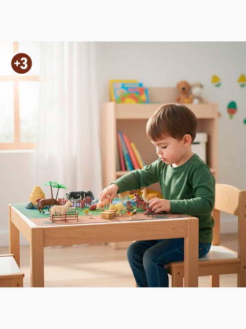 Set di animali da fattoria con tappetino da gioco e accessori, 60 pezzi. Animal world - Kiabi