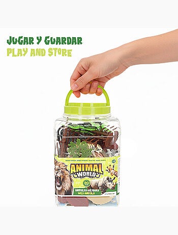 Set di animali selvatici con tappetino da gioco e accessori, 30 pezzi. Animal world