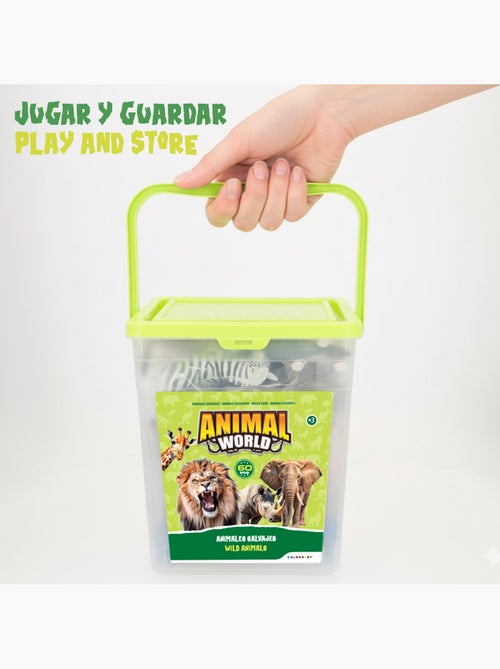 Set di animali selvatici con tappetino da gioco e accessori, 60 pezzi. Animal world - Kiabi