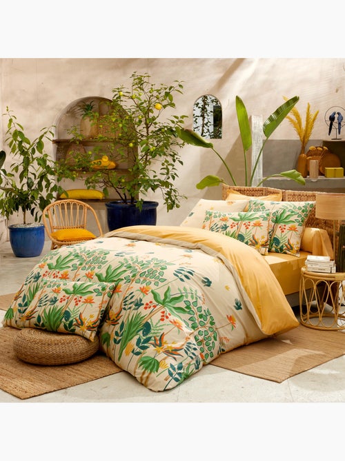Set di biancheria da letto 2 pezzi 80 fili di cotone percalle tropicale + federa per cuscino - Kiabi Set di biancheria da letto 2 pezzi 80 fili di cotone percalle tropicale + federa per cuscino - Kiabi