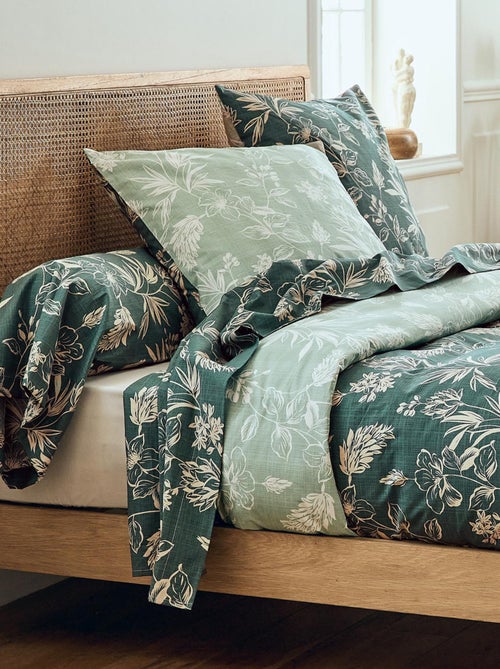 Set di biancheria da letto 2 pezzi in percalle di cotone con motivo vegetale - Kiabi