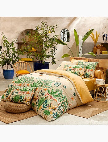 Set di biancheria da letto 3 pezzi 80 fili di cotone percalle tropicale + federe