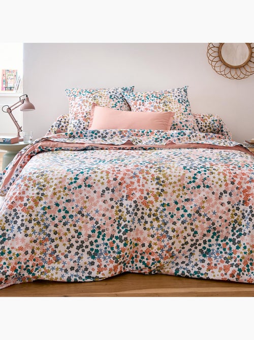 Set di biancheria da letto 3 pezzi 80 fili in cotone percalle floreale + federe - Kiabi Set di biancheria da letto 3 pezzi 80 fili in cotone percalle floreale + federe - Kiabi