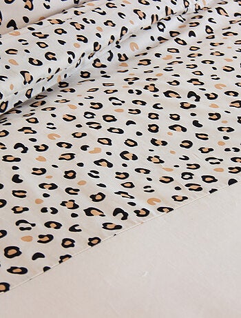 Set di biancheria da letto 3 pezzi con stampa leopardata, copertina e federe