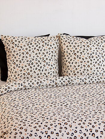 Set di biancheria da letto 3 pezzi con stampa leopardata, copertina e federe